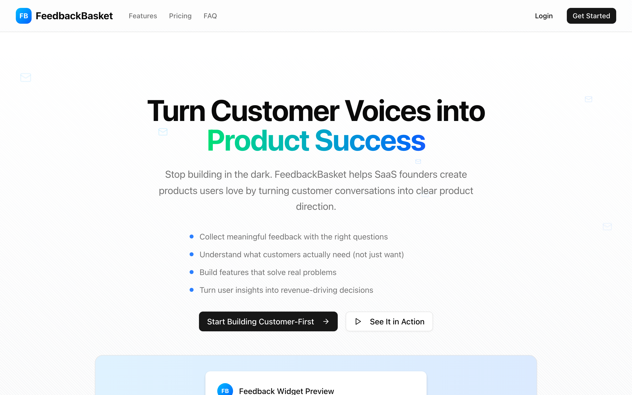 Feedbackbasket screenshot