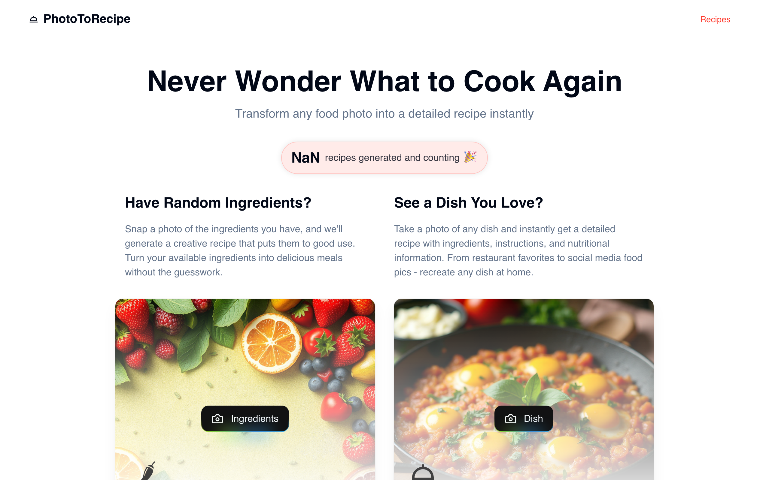 Photo to Recipe screenshot