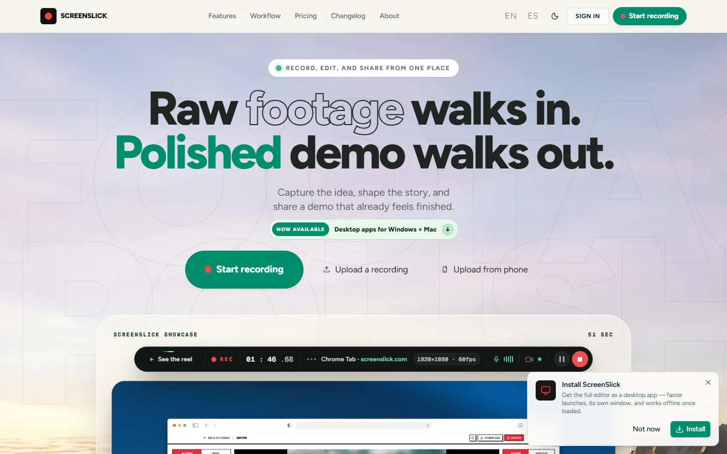 ScreenSlick application preview